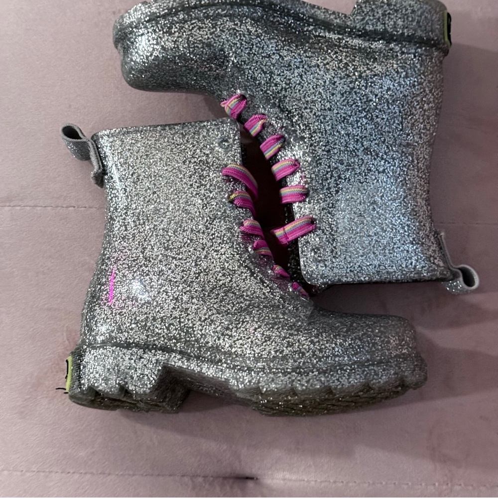 Western Chief Silver Pink Glitter Boots